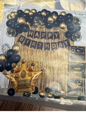 Gold & Black Birthday Decorations for Him